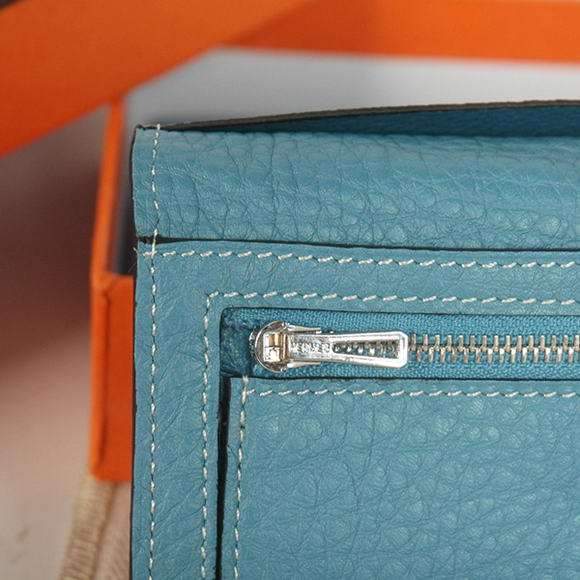 High Quality Hermes Bearn Japonaise Original Leather Wallet H8033 Blue Fake - Click Image to Close